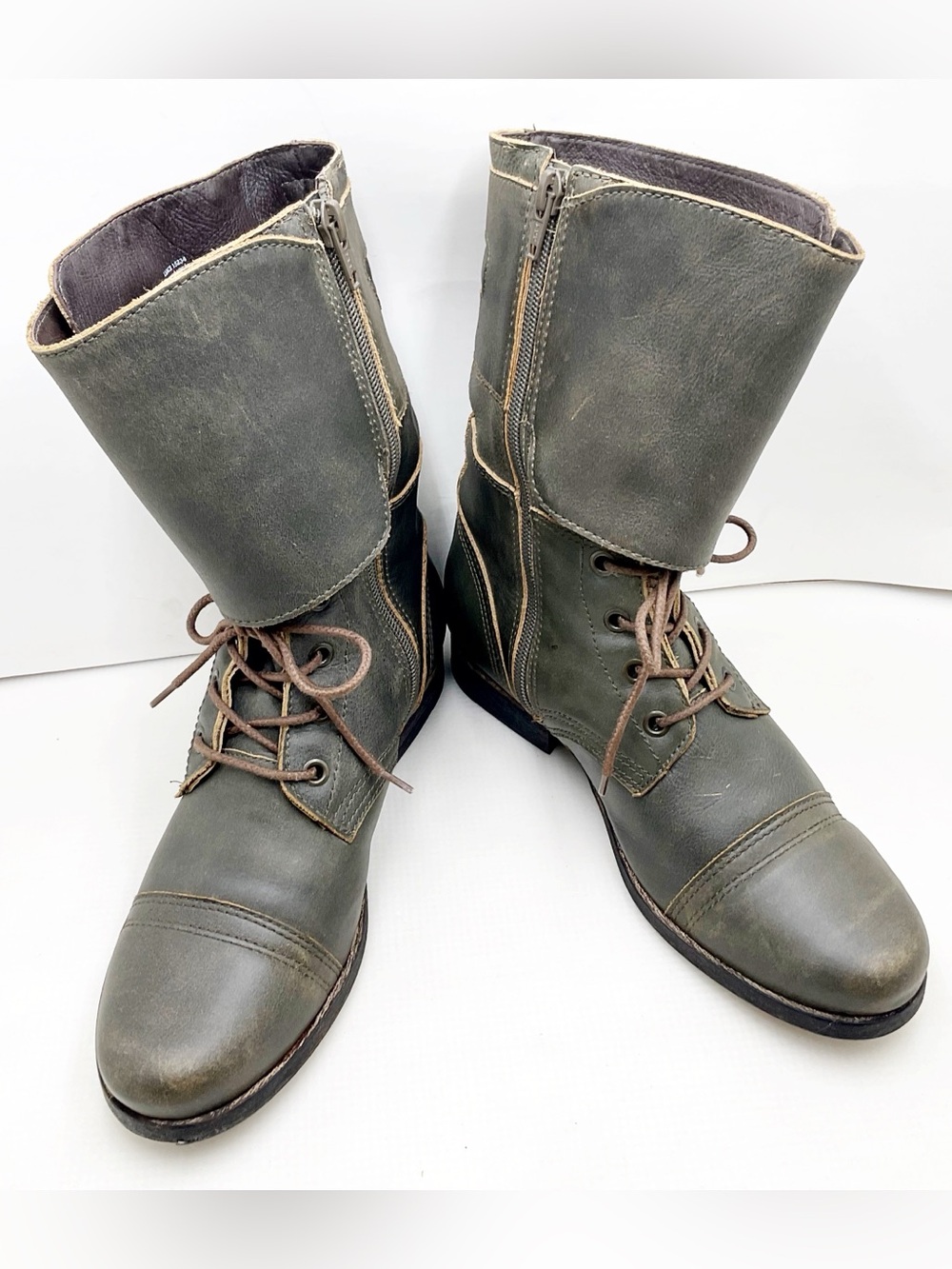 {Matisse} Lance Olive Combat Lace-Up Buckle Boots - Picture 6 of 13